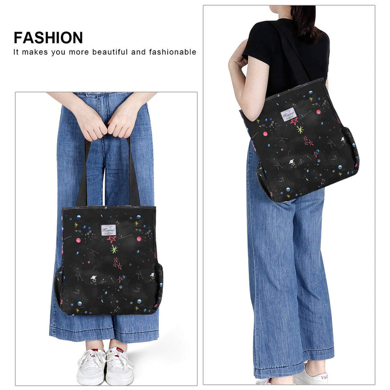 KAMO Floral Tote Bag - Waterproof Lightweight Handbags Travel Shoulder Bag for Hiking Yoga Gym Swimming Travel Beach