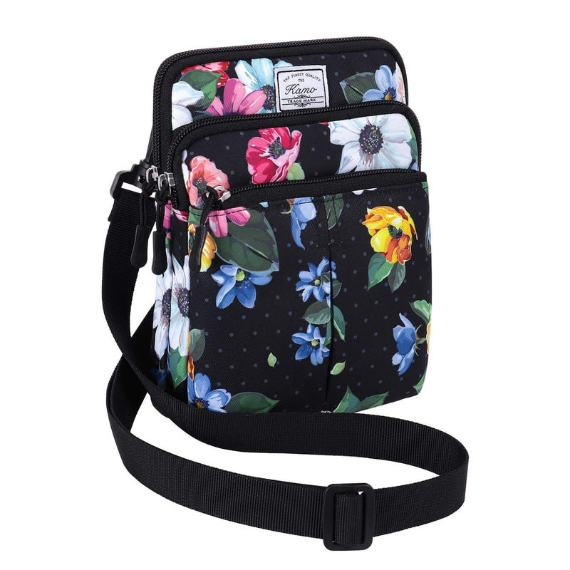KAMO Multifunction Phone Bag One Shoulder Phone Waist Bag Diagonal Cross Bag Smart Phone Case Outdoor Bag Triple Zip Hipster Crossbody Purse for Women & Men
