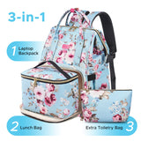 Kaome Lunch Backpack 15.6 Inch Laptop Backpack for Women with USB Port Nurse Gift Teacher Work Backpack Cooler Insulated Lunch Bag Waterproof Daypacks for Work Picnic Travel Anti - theft