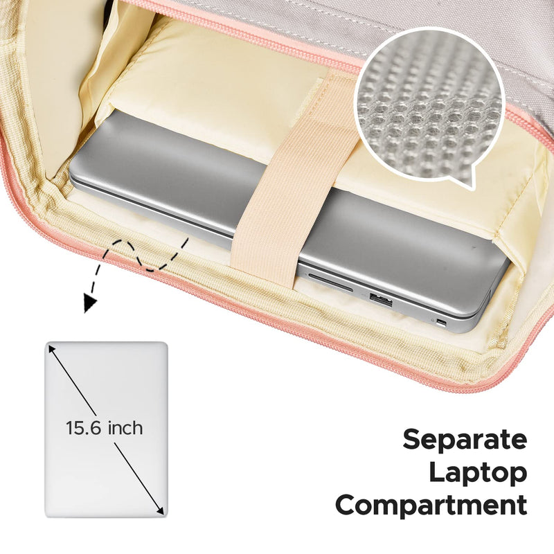 Kaome Lunch Backpack 15.6 Inch Laptop Backpack for Women with USB Port Nurse Gift Teacher Work Backpack Cooler Insulated Lunch Bag Waterproof Daypacks for Work Picnic Travel Anti - theft