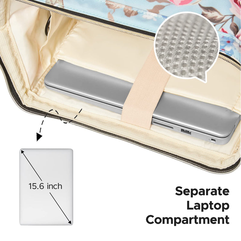 Kaome Lunch Backpack 15.6 Inch Laptop Backpack for Women with USB Port Nurse Gift Teacher Work Backpack Cooler Insulated Lunch Bag Waterproof Daypacks for Work Picnic Travel Anti - theft