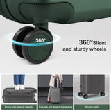 Karl home Hardside 28 Inch Checked Luggage with Dual 360° Spinner Wheels, ABS Hardshell Medium Check - in Suitcase with TSA Lock & Smooth Rolling Wheels for Men & Women Lightweight Travel, Dark Green