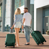Karl home Hardside 28 Inch Checked Luggage with Dual 360° Spinner Wheels, ABS Hardshell Medium Check - in Suitcase with TSA Lock & Smooth Rolling Wheels for Men & Women Lightweight Travel, Dark Green