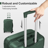Karl home Hardside 28 Inch Checked Luggage with Dual 360° Spinner Wheels, ABS Hardshell Medium Check - in Suitcase with TSA Lock & Smooth Rolling Wheels for Men & Women Lightweight Travel, Dark Green
