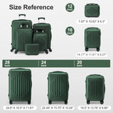 Karl home Hardside 28 Inch Checked Luggage with Dual 360° Spinner Wheels, ABS Hardshell Medium Check - in Suitcase with TSA Lock & Smooth Rolling Wheels for Men & Women Lightweight Travel, Dark Green