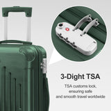 Karl home Hardside 28 Inch Checked Luggage with Dual 360° Spinner Wheels, ABS Hardshell Medium Check - in Suitcase with TSA Lock & Smooth Rolling Wheels for Men & Women Lightweight Travel, Dark Green