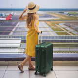 Karl home Hardside 28 Inch Checked Luggage with Dual 360° Spinner Wheels, ABS Hardshell Medium Check - in Suitcase with TSA Lock & Smooth Rolling Wheels for Men & Women Lightweight Travel, Dark Green