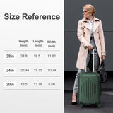 Karl home Luggage Set 3 Piece Suitcase Sets with TSA Lock Moulded Corner 4 Spinner Wheels, ABS Hardside Trolley Travel Case for Carry On Check - in Business Trip, Dark Green (20/24/28)