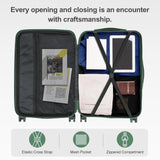 Karl home Luggage Set 3 Piece Suitcase Sets with TSA Lock Moulded Corner 4 Spinner Wheels, ABS Hardside Trolley Travel Case for Carry On Check - in Business Trip, Dark Green (20/24/28)