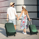 Karl home Luggage Set 3 Piece Suitcase Sets with TSA Lock Moulded Corner 4 Spinner Wheels, ABS Hardside Trolley Travel Case for Carry On Check - in Business Trip, Dark Green (20/24/28)