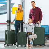 Karl home Luggage Set 3 Piece Suitcase Sets with TSA Lock Moulded Corner 4 Spinner Wheels, ABS Hardside Trolley Travel Case for Carry On Check - in Business Trip, Dark Green (20/24/28)