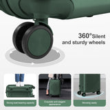Karl home Luggage Set 3 Piece Suitcase Sets with TSA Lock Moulded Corner 4 Spinner Wheels, ABS Hardside Trolley Travel Case for Carry On Check - in Business Trip, Dark Green (20/24/28)