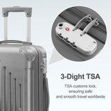 Karl home Luggage Set 3 Piece Suitcase Sets with TSA Lock Moulded Corner 4 Spinner Wheels, ABS Hardside Trolley Travel Case for Carry On Check - in Business Trip, Light Grey (20/24/28)