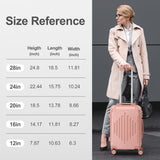 Karl home Luggage Set 3 Piece Suitcase Sets with TSA Lock Moulded Corner 4 Spinner Wheels, ABS Hardside Trolley Travel Case for Carry On Check - in Business Trip, Rose Gold (20/24/28)