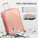 Karl home Luggage Set 3 Piece Suitcase Sets with TSA Lock Moulded Corner 4 Spinner Wheels, ABS Hardside Trolley Travel Case for Carry On Check - in Business Trip, Rose Gold (20/24/28)