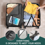 Karl home Luggage Set of 3 Hardside Carry on Suitcase Sets with Spinner Wheels & TSA lock, Portable Lightweight ABS Luggages for Travel, Business - Dark Green (20/24/28)