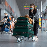 Karl home Luggage Set of 3 Hardside Carry on Suitcase Sets with Spinner Wheels & TSA lock, Portable Lightweight ABS Luggages for Travel, Business - Dark Green (20/24/28)