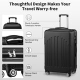 Karl home Luggage Sets 3 Piece, ABS Hardside Suitcase Set with Double Spinner Wheels & TSA Lock for Travel Business, 3 - Piece Set (20/24/28), Black