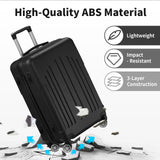 Karl home Luggage Sets 3 Piece, ABS Hardside Suitcase Set with Double Spinner Wheels & TSA Lock for Travel Business, 3 - Piece Set (20/24/28), Black