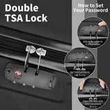 Karl home Luggage Sets 3 Piece, ABS Hardside Suitcase Set with Double Spinner Wheels & TSA Lock for Travel Business, 3 - Piece Set (20/24/28), Black