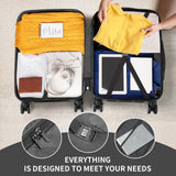 Karl home Luggage Sets 3 Piece, ABS Hardside Suitcase Set with Double Spinner Wheels & TSA Lock for Travel Business, 3 - Piece Set (20/24/28), Black