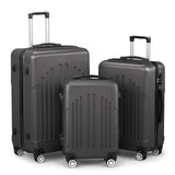 Karl home Luggage Sets 3 Piece, ABS Hardside Suitcase Set with Double Spinner Wheels & TSA Lock for Travel Business, 3-Piece Set (20/24/28), Dark Gray