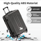 Karl home Luggage Sets 3 Piece, ABS Hardside Suitcase Set with Double Spinner Wheels & TSA Lock for Travel Business, 3 - Piece Set (20/24/28), Dark Gray