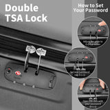 Karl home Luggage Sets 3 Piece, ABS Hardside Suitcase Set with Double Spinner Wheels & TSA Lock for Travel Business, 3 - Piece Set (20/24/28), Dark Gray