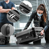 Karl home Luggage Sets 3 Piece, Hardside Carry on Suitcase Sets with Spinner Wheels & TSA lock, Portable Lightweight ABS Luggages for Travel, Business - Dark Grey, 20/24/28in