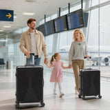 Karl home Luggage Sets 3 Piece, PP Hard Case Suitcase Set with Built - in Lock Spinner Wheels, Lightweight Durable Carry on Luggage for Business Travel - Black (20"/24"/28")