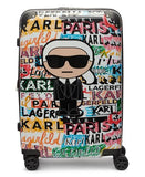 KARL LAGERFELD Paris Women's Logo Explosion Upright Hardside Suitcase, Multi, Medium