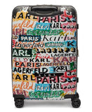 KARL LAGERFELD Paris Women's Logo Explosion Upright Hardside Suitcase, Multi, Medium