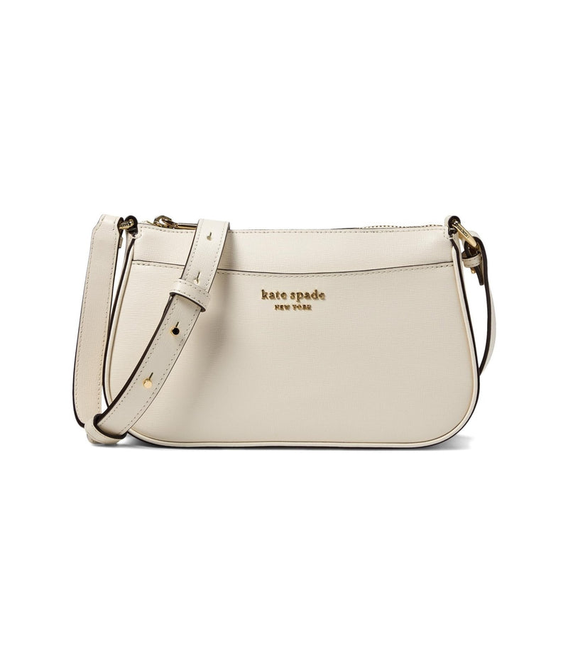 kate spade new york Bleecker Saffiano Leather Small Crossbody Bag, Parchment