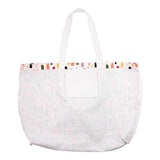 kate spade new york Large Canvas Tote Bag for Women, Cute Tote Bag for Work or Teacher, Canvas Beach Bag, Book Tote with Pocket, Painterly Strokes