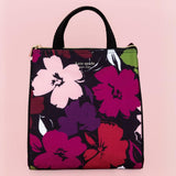 kate spade new york Portable Soft Cooler Lunch Bag, Thermal Tote with Insulated Interior Lining and Storage Pocket, Lunch Tote for Women, Painterly Blooms