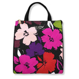 kate spade new york Portable Soft Cooler Lunch Bag, Thermal Tote with Insulated Interior Lining and Storage Pocket, Lunch Tote for Women, Painterly Blooms
