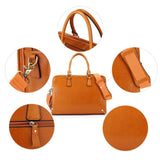 Kattee Genuine Leather Briefcase for Women, Large Capacity Laptop Bag with Luggage Tag