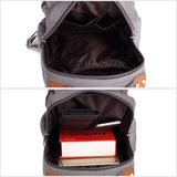 KAUKKO Canvas Leather Outdoor Sling Bag Cross Body Messenger Bag Shoulder Backpack Daypack Grey