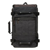 KAUKKO Canvas Travel Backpack Multi - Functional Bag Fits 17" Laptop, Large Capacity Hiking Backpack, Outdoor Casual Daypack BLACK,23.8L