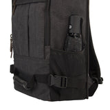 KAUKKO Canvas Travel Backpack Multi - Functional Bag Fits 17" Laptop, Large Capacity Hiking Backpack, Outdoor Casual Daypack BLACK,23.8L