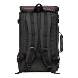 KAUKKO Canvas Travel Backpack Multi - Functional Bag Fits 17" Laptop, Large Capacity Hiking Backpack, Outdoor Casual Daypack BLACK,23.8L