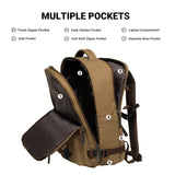 KAUKKO Canvas Travel Backpack, Personal Item Airline Approved, Carry On Backpack with Multi - Pockets and Shoe Pouch, fit 15.6 inch Laptop, 40L Weekender Bag, 11 - KHAKI