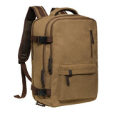 KAUKKO Canvas Travel Backpack, Personal Item Airline Approved, Carry On Backpack with Multi - Pockets and Shoe Pouch, fit 15.6 inch Laptop, 40L Weekender Bag, 11 - KHAKI