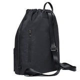 KAUKKO Drawstring Sports Backpack Gym Yoga Bag Shoulder Rucksack for Men and Women (3 - BLACK)