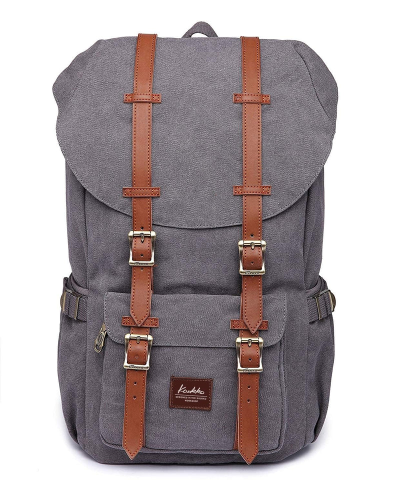 KAUKKO Laptop Backpack Travel Outdoor Weekend Bag Carry on Daypack Stylish and Durable Rucksack Hiking Backpack Fits 15.6"(E5 - 1 - GRAY - NEW)