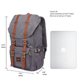 KAUKKO Laptop Backpack Travel Outdoor Weekend Bag Carry on Daypack Stylish and Durable Rucksack Hiking Backpack Fits 15.6"(E5 - 1 - GRAY - NEW)