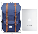 KAUKKO Laptop Backpack Travel Outdoor Weekend Bag Carry on Daypack Stylish and Durable Rucksack Hiking Backpack Fits 15.6"(EP5 - BLUE - NEW)
