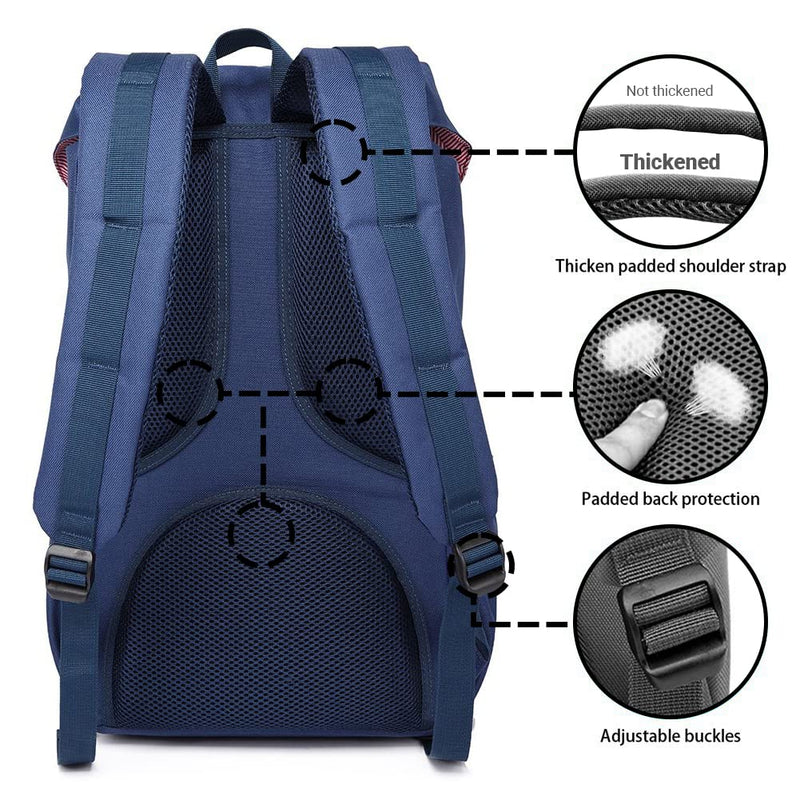 KAUKKO Laptop Backpack Travel Outdoor Weekend Bag Carry on Daypack Stylish and Durable Rucksack Hiking Backpack Fits 15.6"(EP5 - BLUE - NEW)