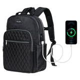 KAUKKO Laptop Backpacks for 14" Notebook Casual Computer Bag Stylish Pattern Daypack for Work Travel Business 27BLACK,11.8L