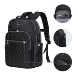 KAUKKO Laptop Backpacks for 14" Notebook Casual Computer Bag Stylish Pattern Daypack for Work Travel Business 27BLACK,11.8L